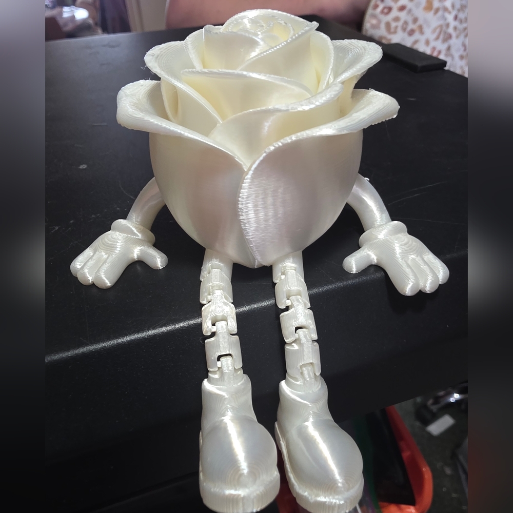 White SILK ROSE BUDDY